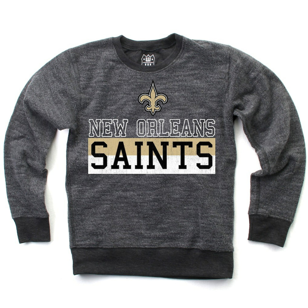 Wes & Willy Youth Reversible Fleece Pullover Sweatshirt - New Orleans Saints
