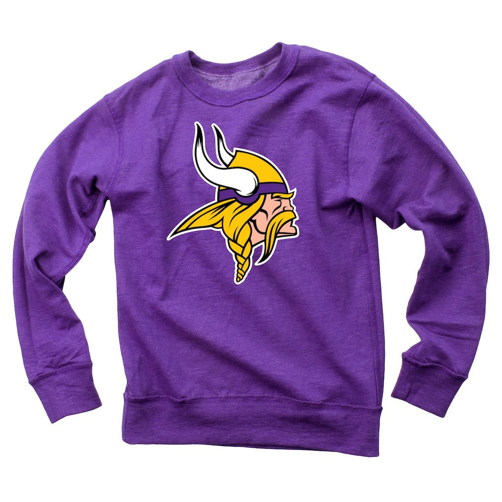 Wes & Willy Youth Reversible Fleece Pullover Sweatshirt - Minnesota Vikings