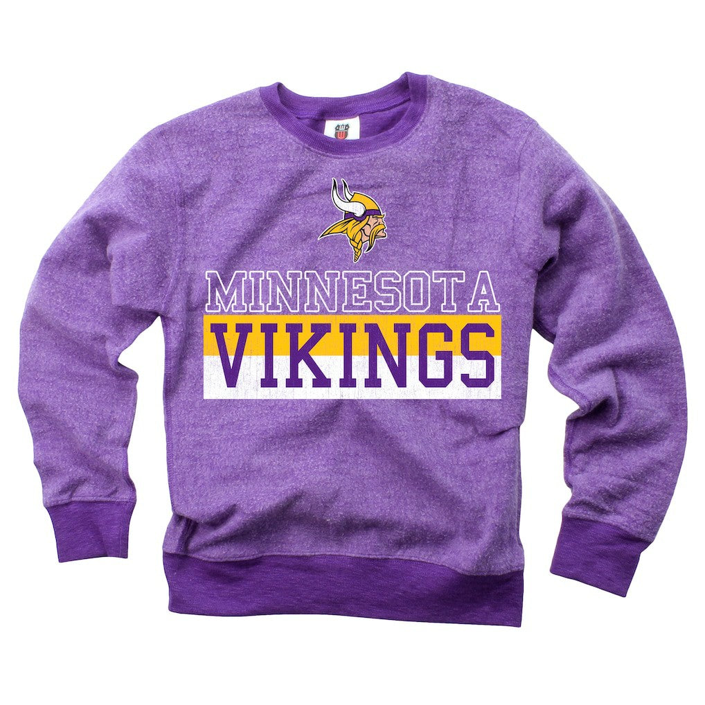 Wes & Willy Youth Reversible Fleece Pullover Sweatshirt - Minnesota Vikings