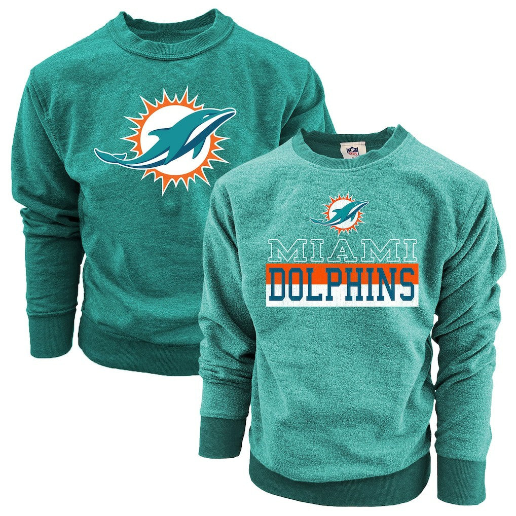 Wes & Willy Youth Reversible Fleece Pullover Sweatshirt - Miami Dolphins