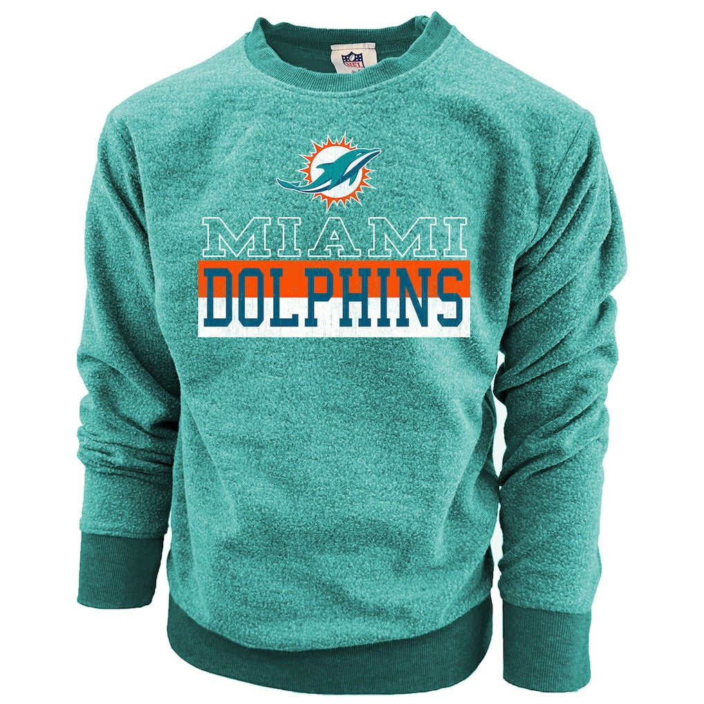 Wes & Willy Youth Reversible Fleece Pullover Sweatshirt - Miami Dolphins