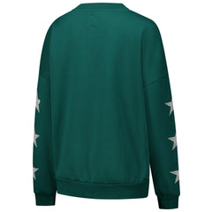 Gameday Couture Women's Rhinestone Star Sleeve Settle the Score Oversized Pullover Sweatshirt - Green Bay Packers