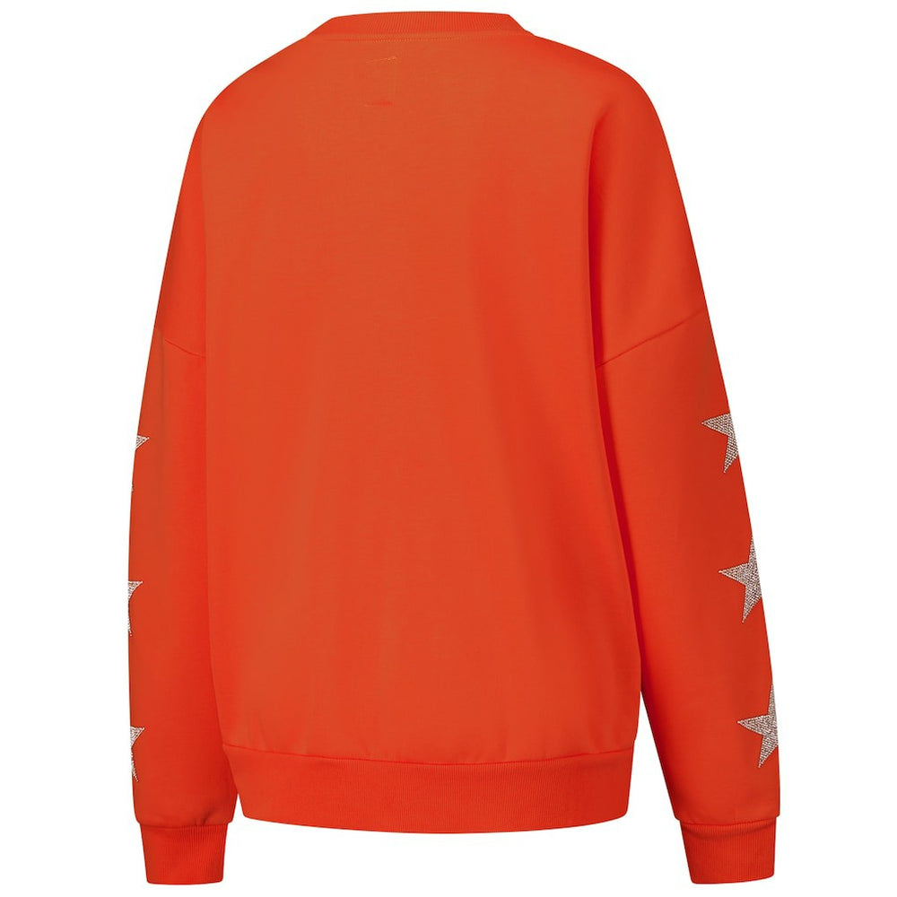 Gameday Couture Women's Rhinestone Star Sleeve Settle the Score Oversized Pullover Sweatshirt - Cleveland Browns