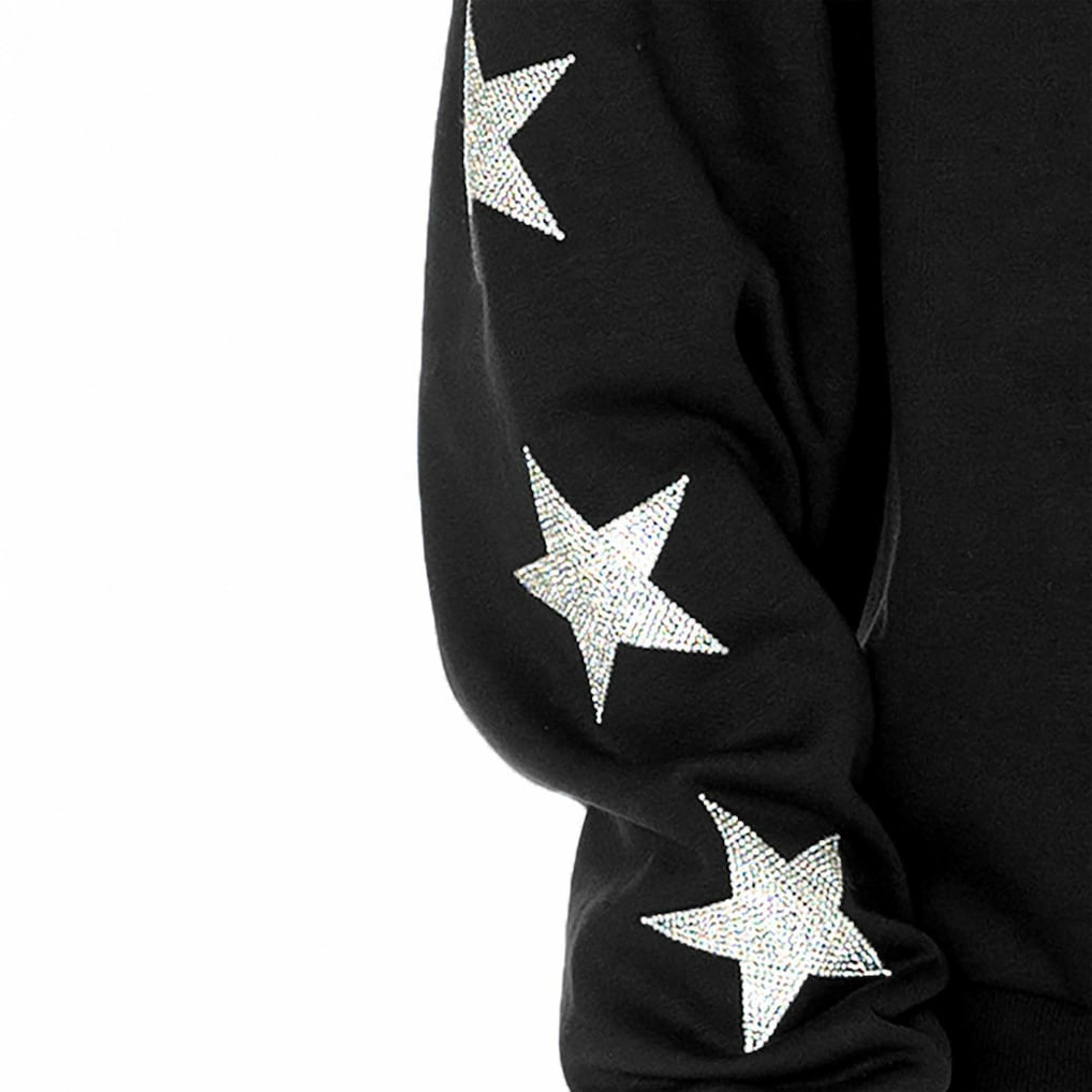 Gameday Couture Women's Rhinestone Star Sleeve Settle the Score Oversized Pullover Sweatshirt - Jacksonville Jaguars