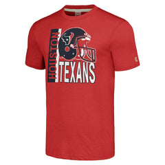 Homage Unisex Helmet Stripe Tri-Blend T-Shirt - Houston Texans