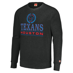 Homage Unisex Color Rush Crest Tri-Blend Pullover Sweatshirt - Houston Texans