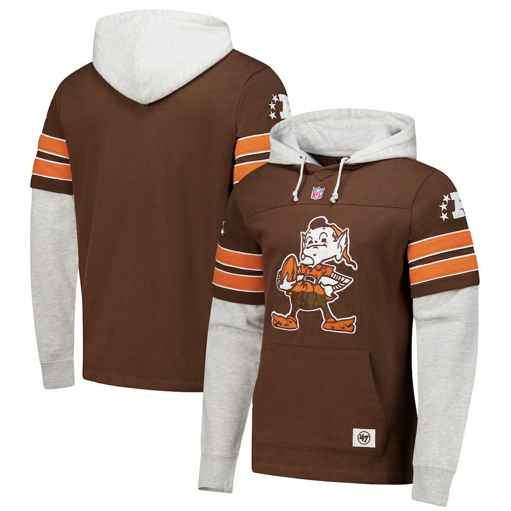 '47 Throwback Double Header Blitz Cornerback Hoodie - Cleveland Browns