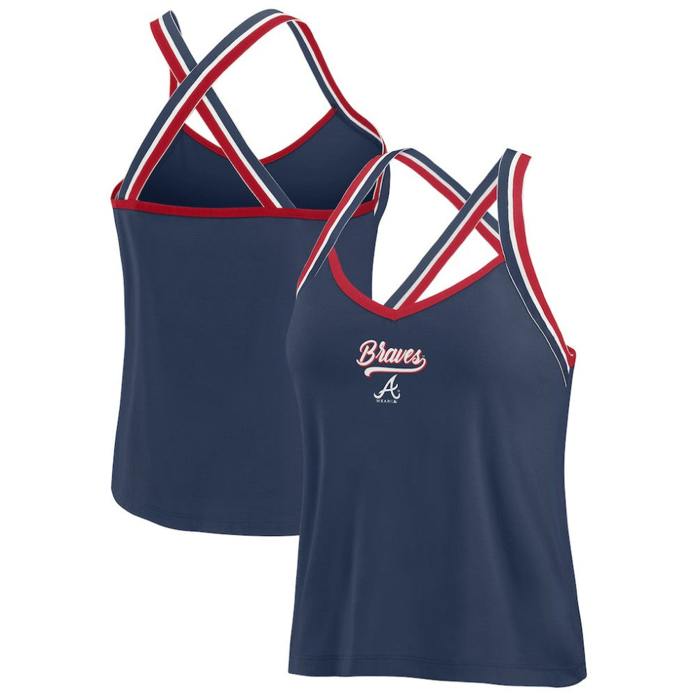 MLB Atlanta Braves WEAR by Erin Andrews Women's Cross Strap Tank Top