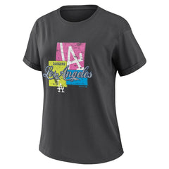 MLB Los Angeles Dodgers WEAR by Erin Andrews Women's Domestic Box Color Boyfriend T-Shirt