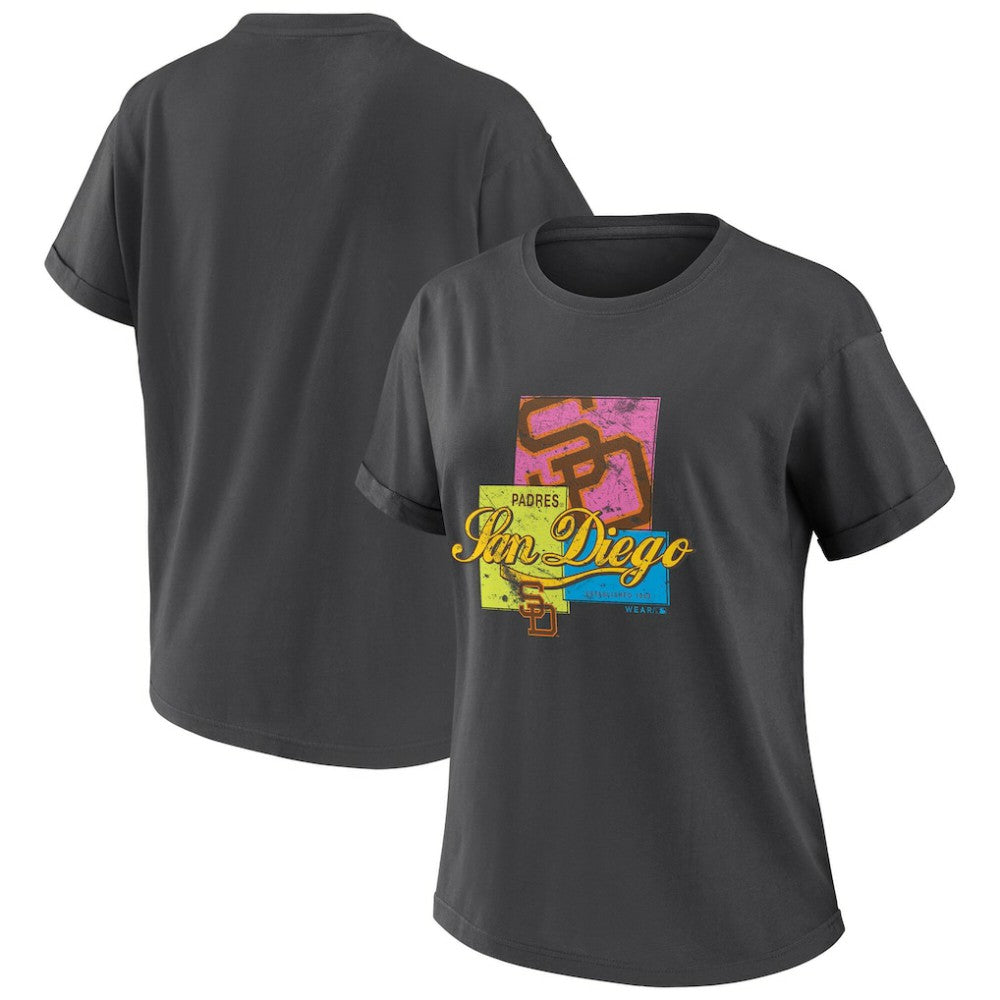 MLB San Diego Padres WEAR by Erin Andrews Women's Domestic Box Color Boyfriend T-Shirt