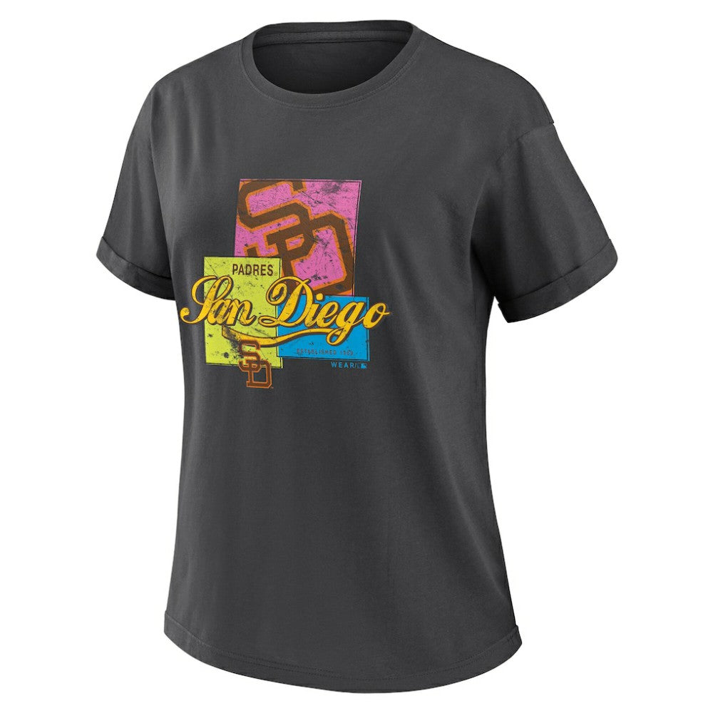 MLB San Diego Padres WEAR by Erin Andrews Women's Domestic Box Color Boyfriend T-Shirt