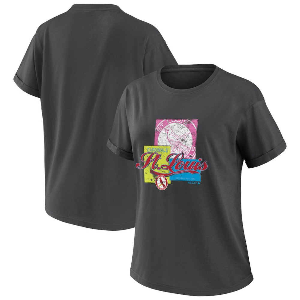 MLB St. Louis Cardinals WEAR by Erin Andrews Women's Domestic Box Color Boyfriend T-Shirt