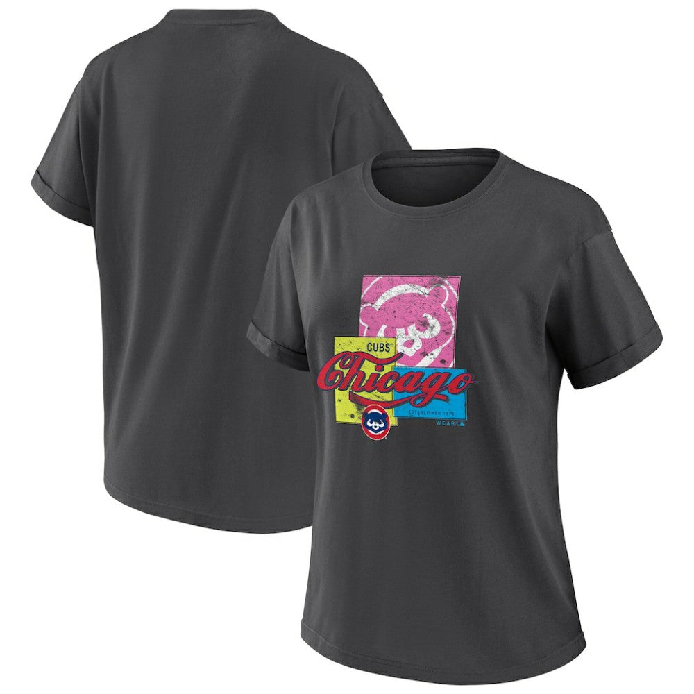 MLB Chicago Cubs WEAR by Erin Andrews Women's Domestic Box Color Boyfriend T-Shirt