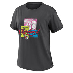 MLB Cleveland Guardians WEAR by Erin Andrews Women's Domestic Box Color Boyfriend T-Shirt