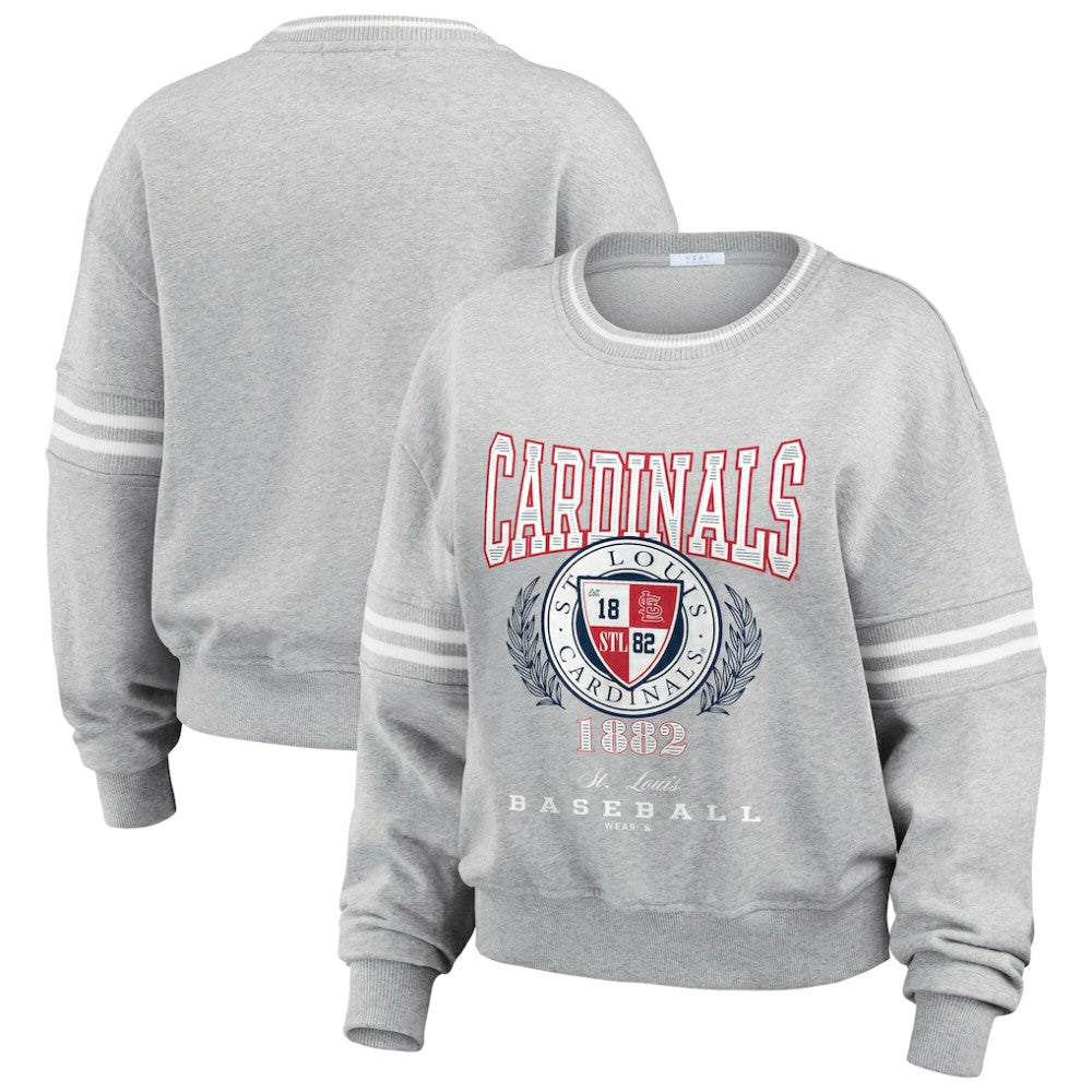 MLB St. Louis Cardinals WEAR by Erin Andrews Women's Domestic Crest Pullover Sweatshirt