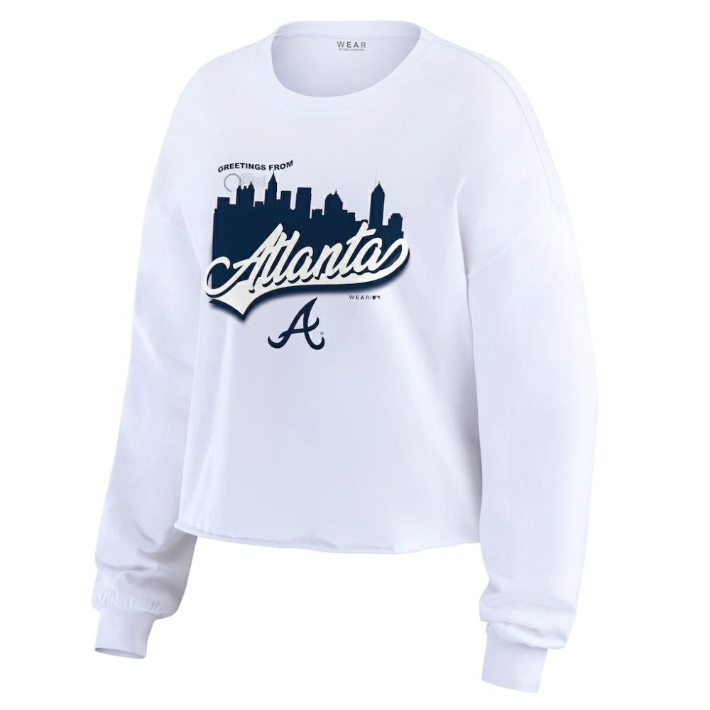 MLB Atlanta Braves WEAR by Erin Andrews Women's Domestic Postcard Long Sleeve T-Shirt