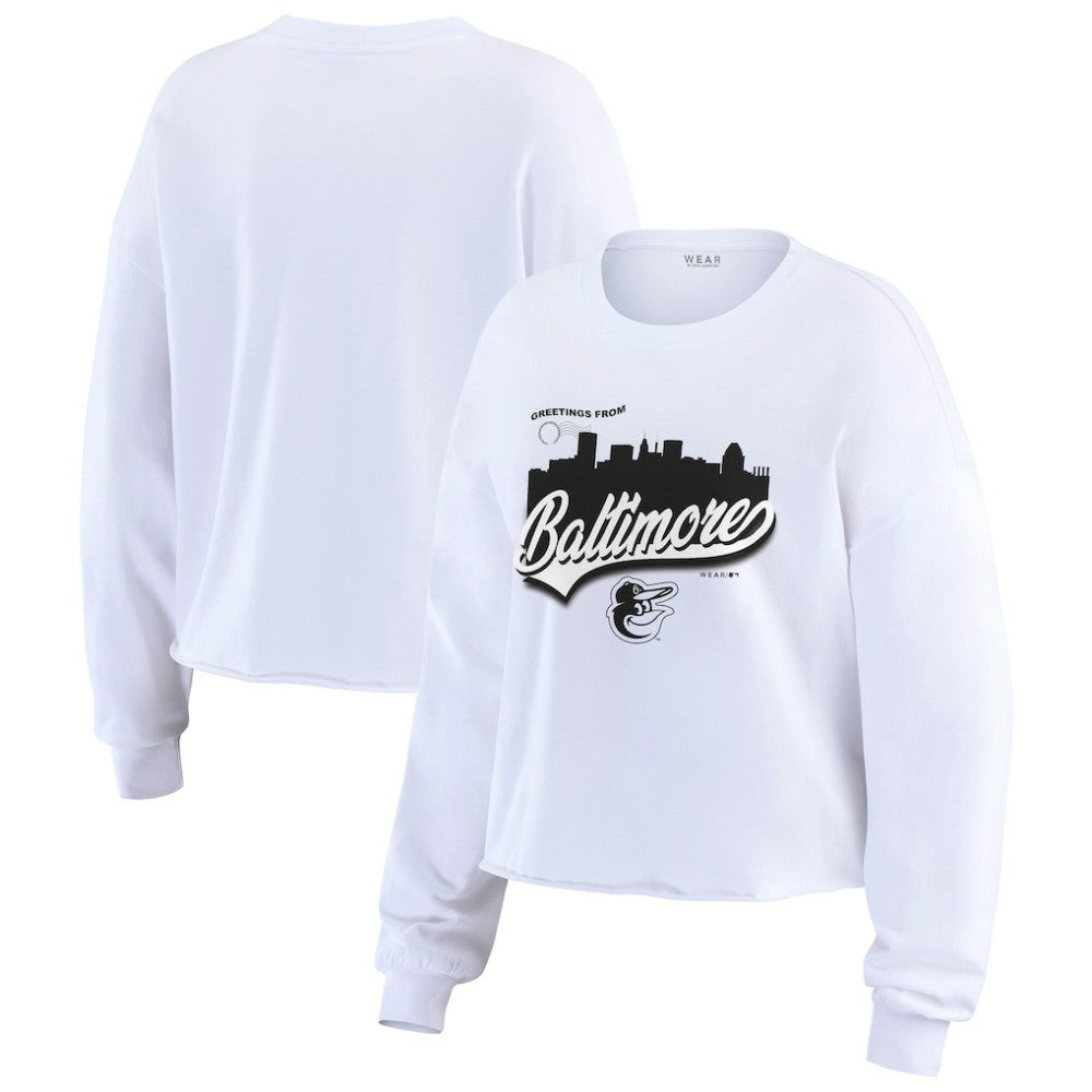 MLB Baltimore Orioles WEAR by Erin Andrews Women's Domestic Postcard Long Sleeve T-Shirt