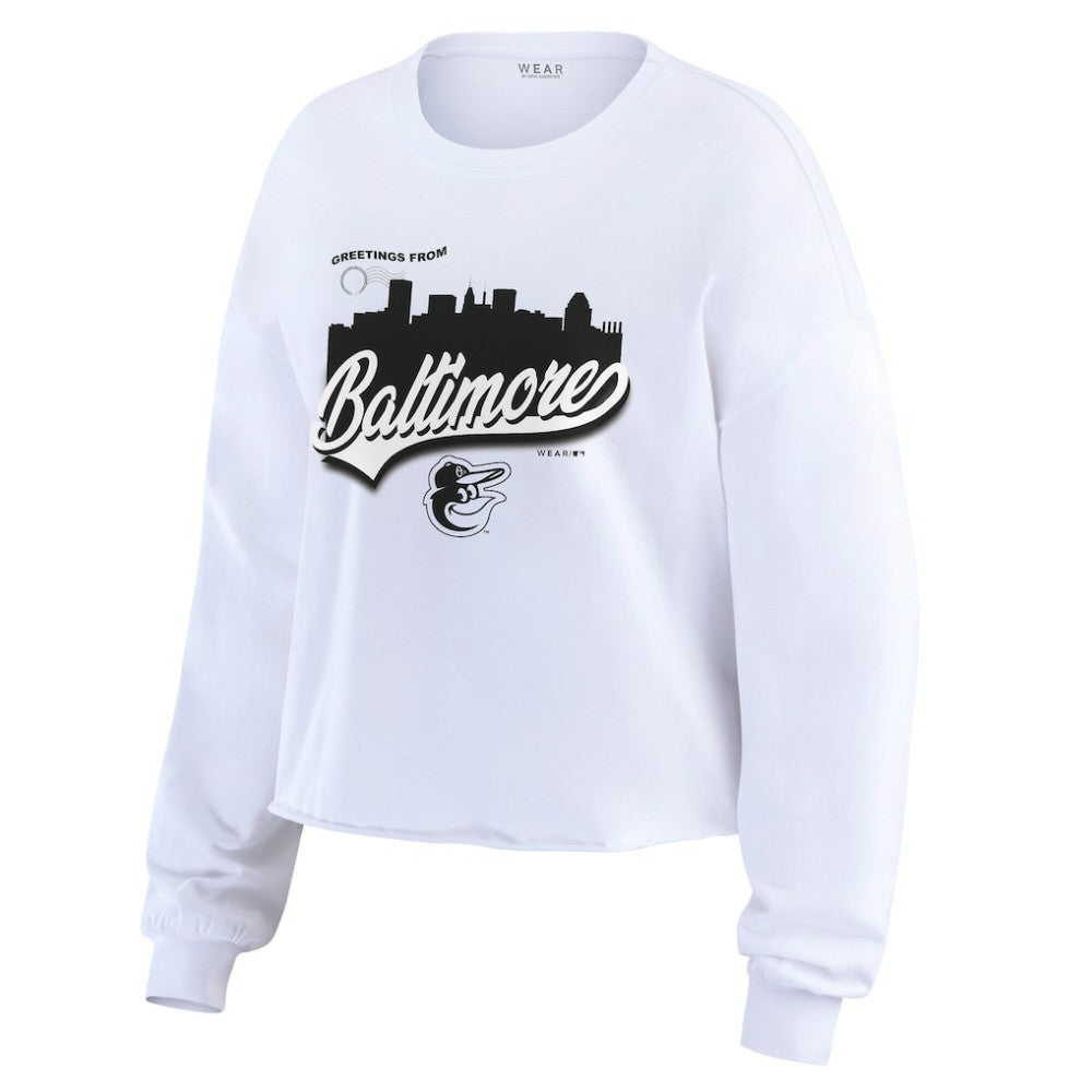 MLB Baltimore Orioles WEAR by Erin Andrews Women's Domestic Postcard Long Sleeve T-Shirt