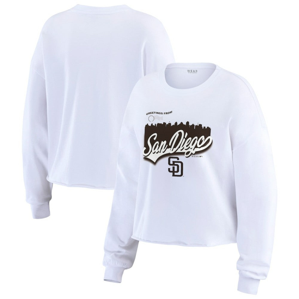 MLB San Diego Padres WEAR by Erin Andrews Women's Domestic Postcard Long Sleeve T-Shirt