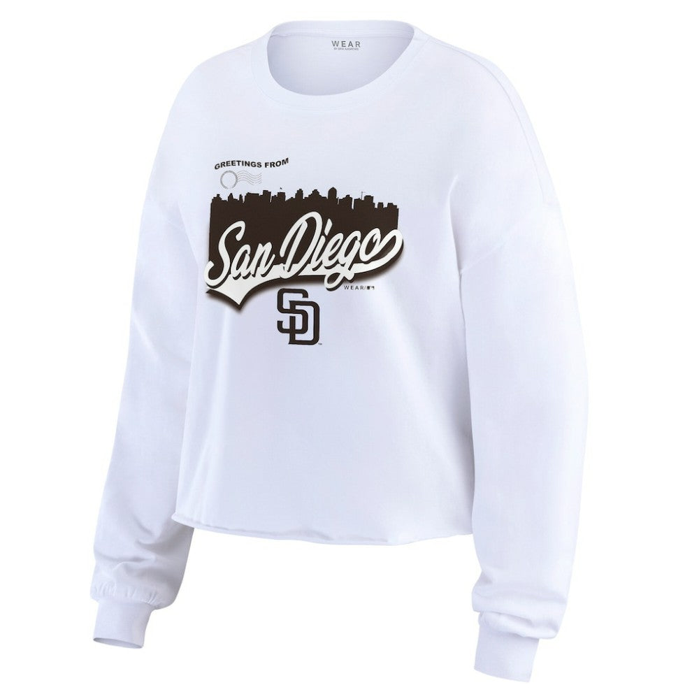 MLB San Diego Padres WEAR by Erin Andrews Women's Domestic Postcard Long Sleeve T-Shirt