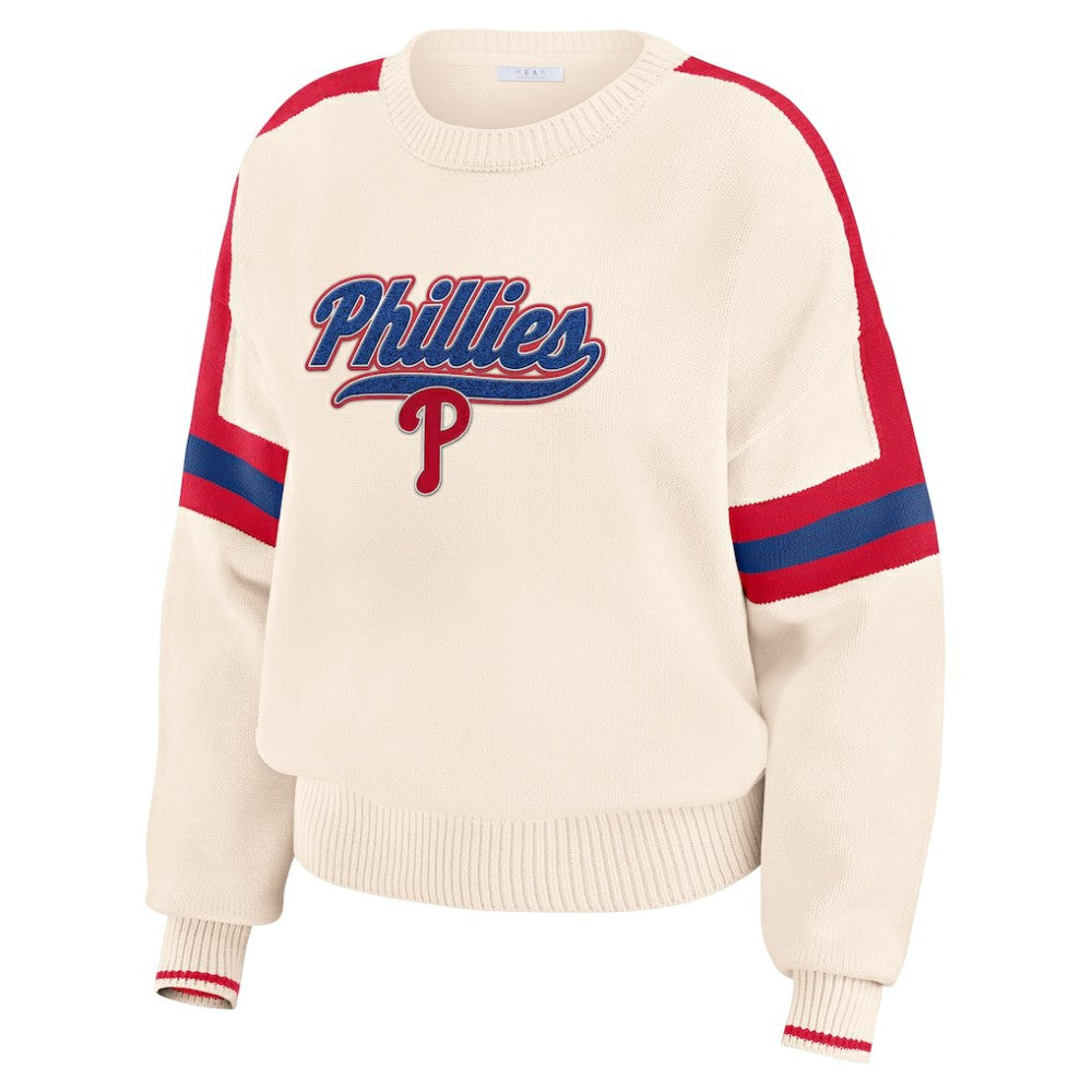 MLB Philadelphia Phillies WEAR by Erin Andrews Women's Stripe Pullover Sweater
