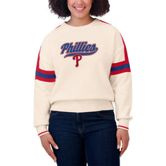MLB Philadelphia Phillies WEAR by Erin Andrews Women's Stripe Pullover Sweater