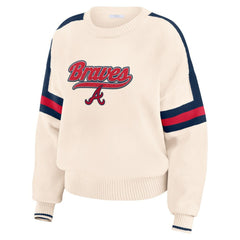 MLB Atlanta Braves WEAR by Erin Andrews Women's Stripe Pullover Sweater