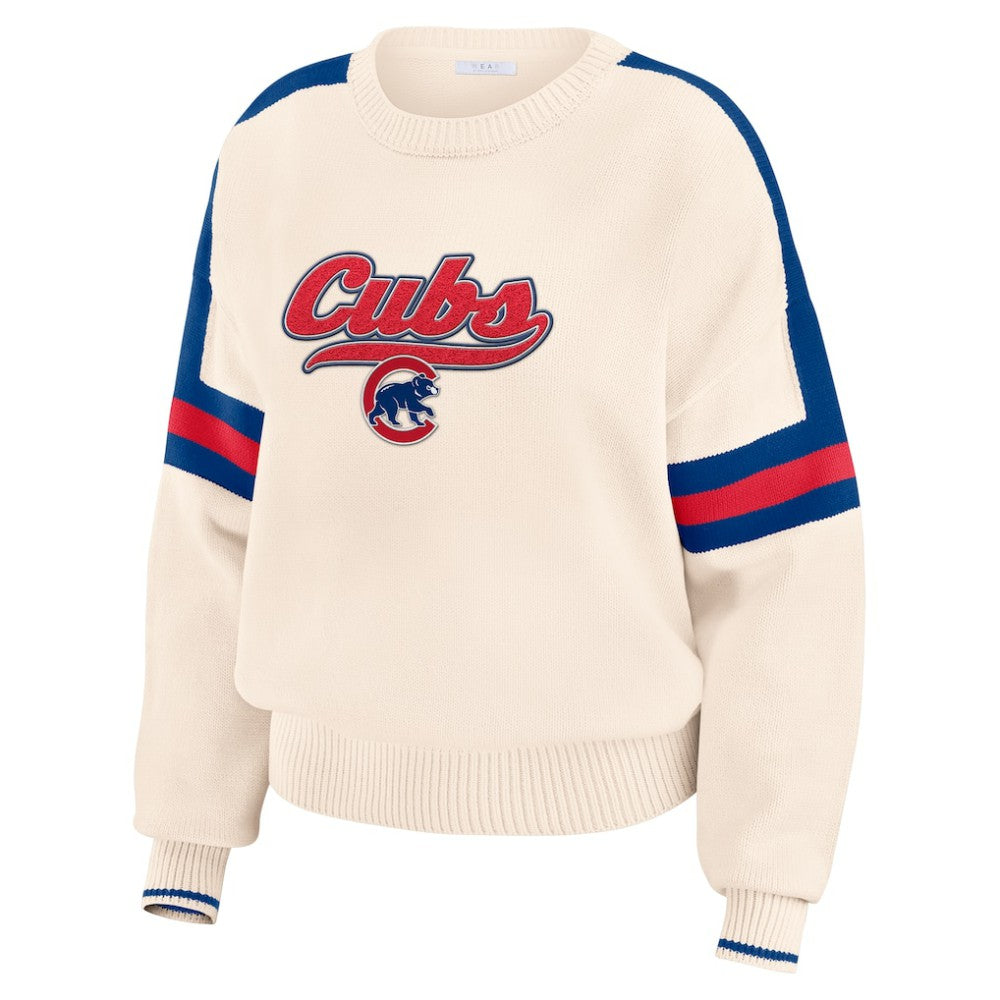 MLB Chicago Cubs WEAR by Erin Andrews Women's Stripe Pullover Sweater