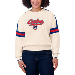 MLB Chicago Cubs WEAR by Erin Andrews Women's Stripe Pullover Sweater