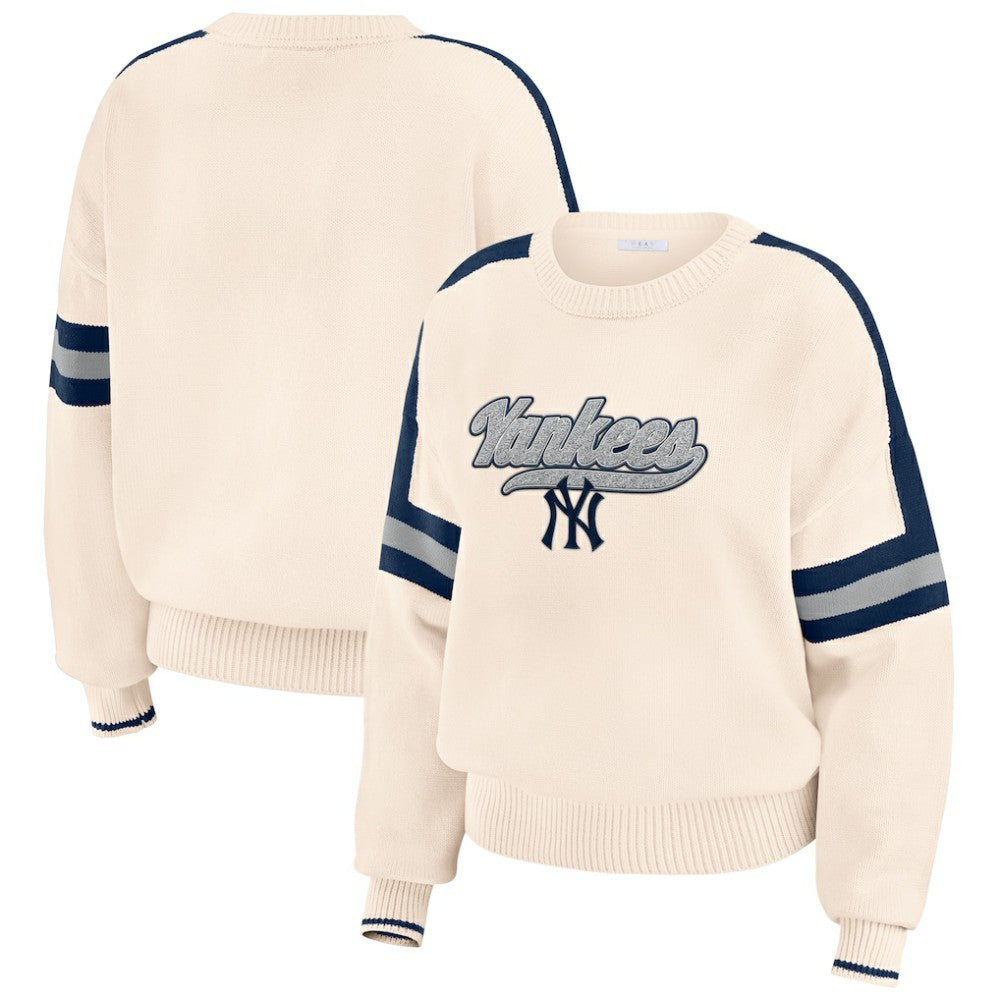 MLB New York Yankees WEAR by Erin Andrews Women's Stripe Pullover Sweater