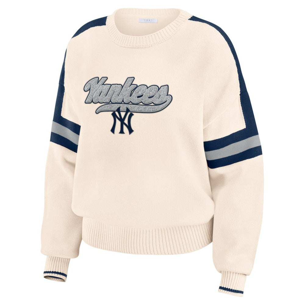MLB New York Yankees WEAR by Erin Andrews Women's Stripe Pullover Sweater