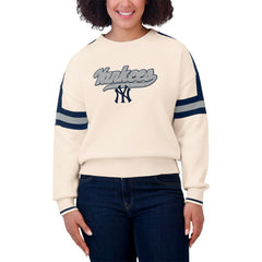 MLB New York Yankees WEAR by Erin Andrews Women's Stripe Pullover Sweater