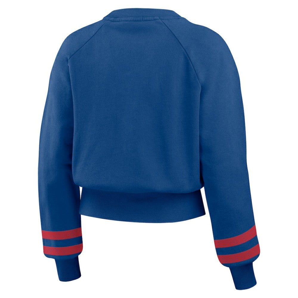 MLB Texas Rangers WEAR by Erin Andrews Women's Vintage Washed Cropped Pullover Sweatshirt