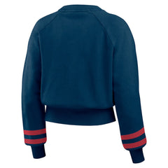 MLB Atlanta Braves WEAR by Erin Andrews Women's Vintage Washed Cropped Pullover Sweatshirt