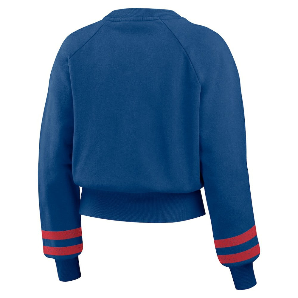 MLB Chicago Cubs WEAR by Erin Andrews Women's Vintage Washed Cropped Pullover Sweatshirt