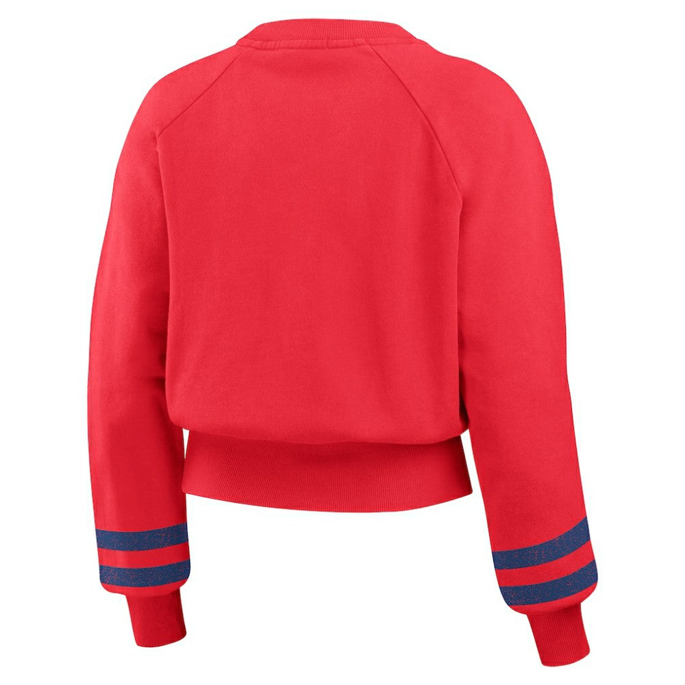 MLB Philadelphia Phillies WEAR by Erin Andrews Women's Vintage Washed Cropped Pullover Sweatshirt