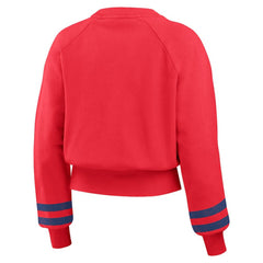 MLB Philadelphia Phillies WEAR by Erin Andrews Women's Vintage Washed Cropped Pullover Sweatshirt
