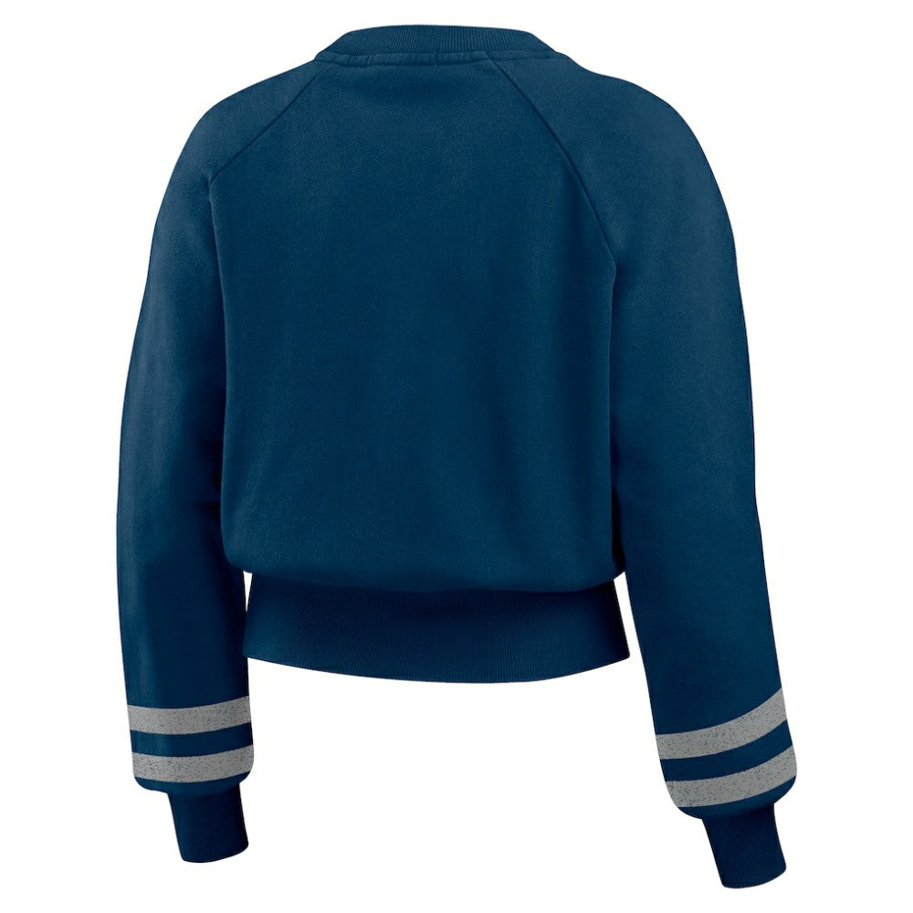 MLB New York Yankees WEAR by Erin Andrews Women's Vintage Washed Cropped Pullover Sweatshirt