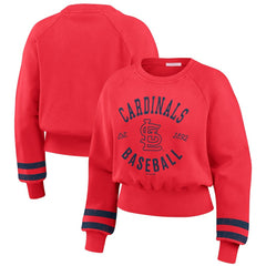 MLB St. Louis Cardinals WEAR by Erin Andrews Women's Vintage Washed Cropped Pullover Sweatshirt
