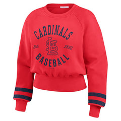 MLB St. Louis Cardinals WEAR by Erin Andrews Women's Vintage Washed Cropped Pullover Sweatshirt