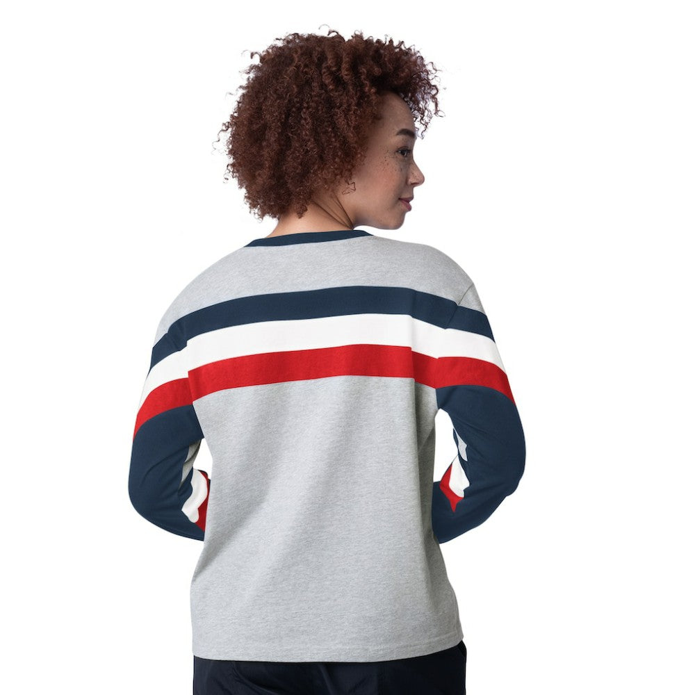 MLB Atlanta Braves Starter Women's Triple A Fashion Color Block Long Sleeve Top