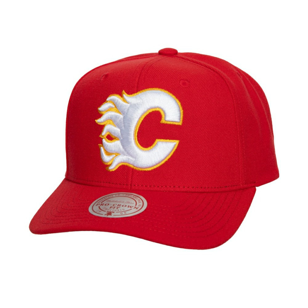 NHL Red Calgary Flames Mitchell & Ness Core Team Ground Pro Adjustable Hat