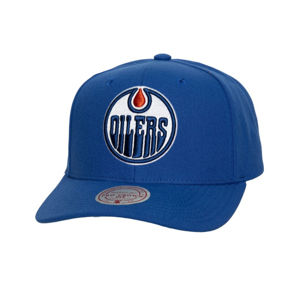 NHL Navy Edmonton Oilers Mitchell & Ness Core Team Ground Pro Adjustable Hat
