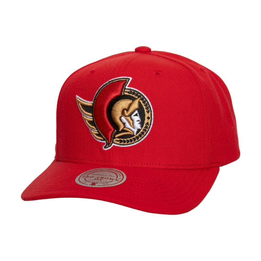 NHL Red Ottawa Senators Mitchell & Ness Core Team Ground Pro Adjustable Hat