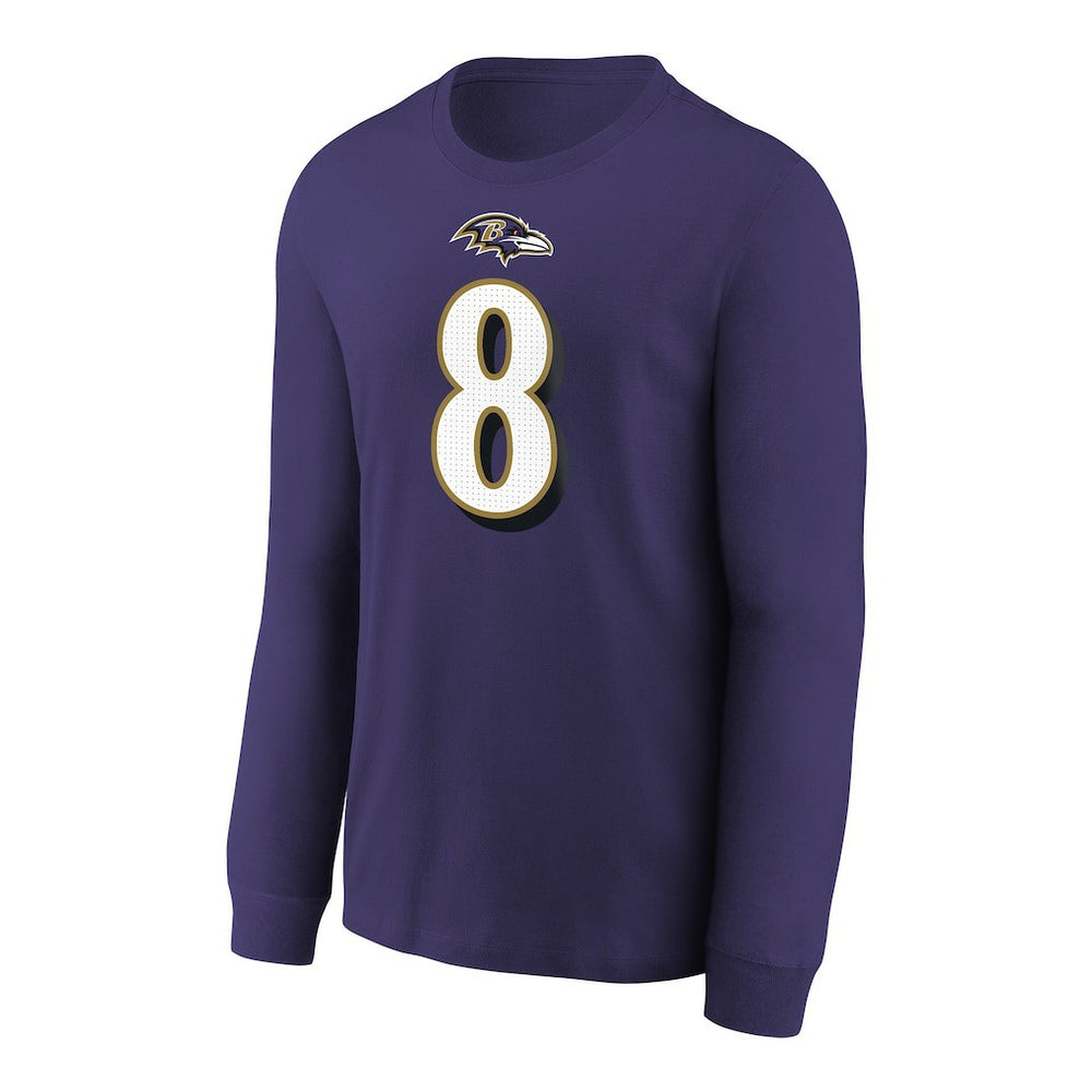Lamar Jackson  Youth Player Name & Number Long Sleeve T-Shirt - Baltimore Ravens