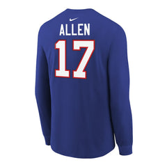 Josh Allen  Youth Player Name & Number Long Sleeve T-Shirt - Buffalo Bills