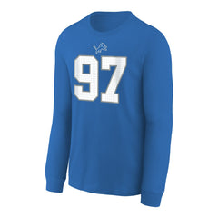 Aidan Hutchinson  Youth Player Name & Number Long Sleeve T-Shirt - Detroit Lions