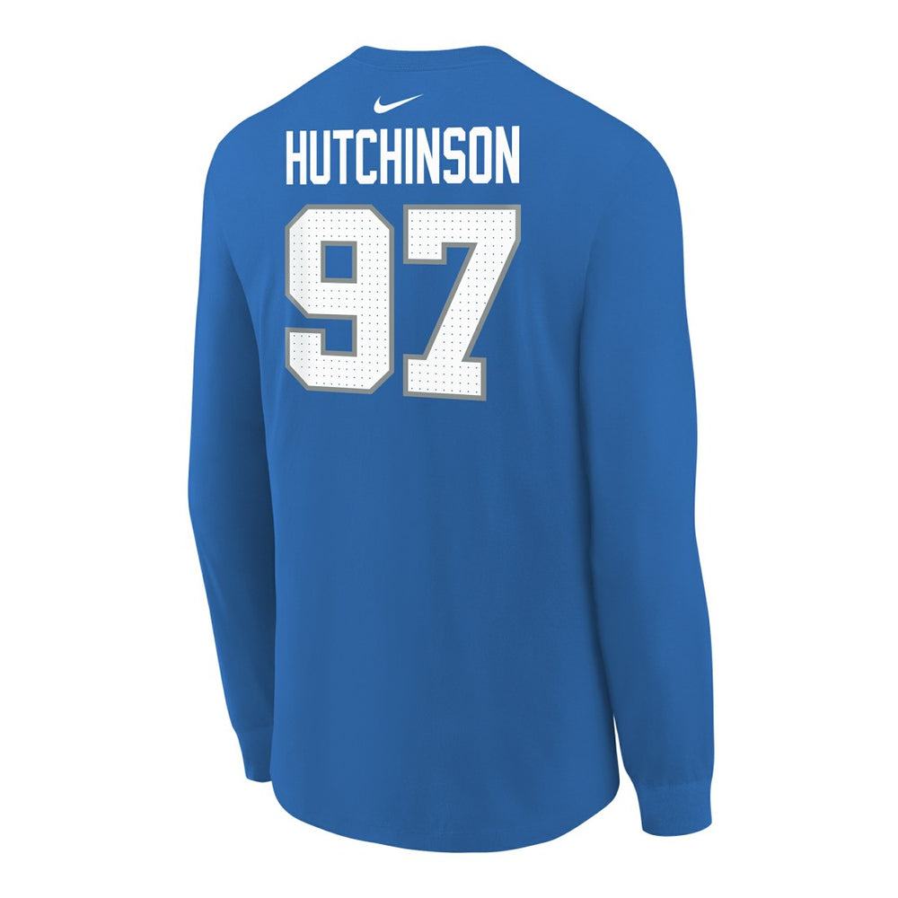 Aidan Hutchinson  Youth Player Name & Number Long Sleeve T-Shirt - Detroit Lions