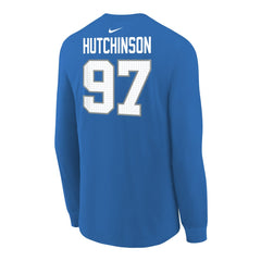 Aidan Hutchinson  Youth Player Name & Number Long Sleeve T-Shirt - Detroit Lions