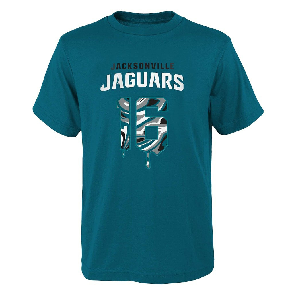 Trevor Lawrence  Youth Mainliner Drip Player Name & Number T-Shirt - Jacksonville Jaguars